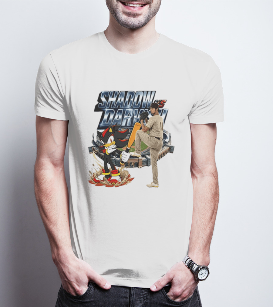 Shadow Vs Darvish Baseball Showdown With MLB Stadium And Hedgehog T-Shirt