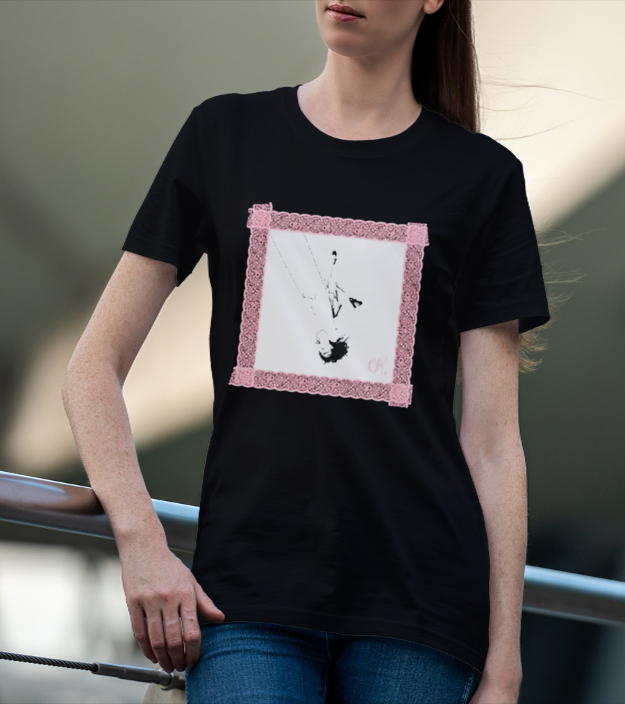 OR Pastel Pink Lace Border Swing T-Shirt