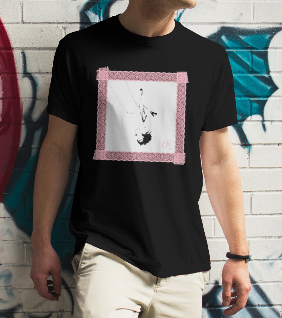 OR Pastel Pink Lace Border Swing T-Shirt