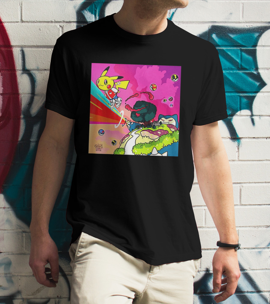 Pikachu Graduation Inspired By Album Cover Elements Pokemon Crossover Scene T-Shirt