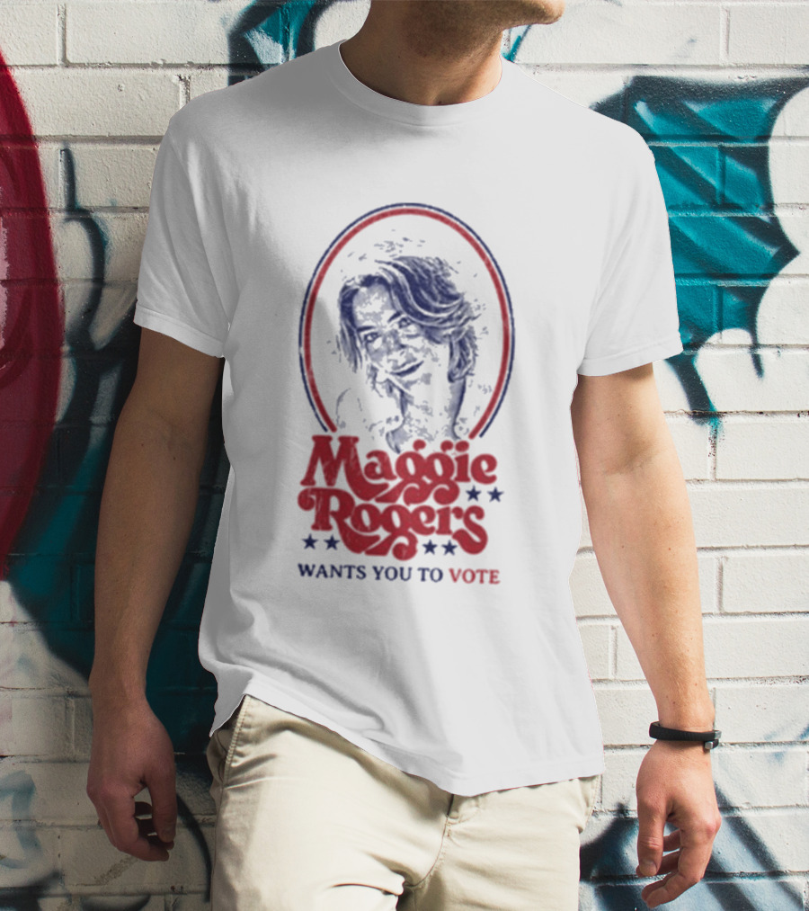 Maggie Rogers Wants You To Vote Portrait Stars T-Shirt