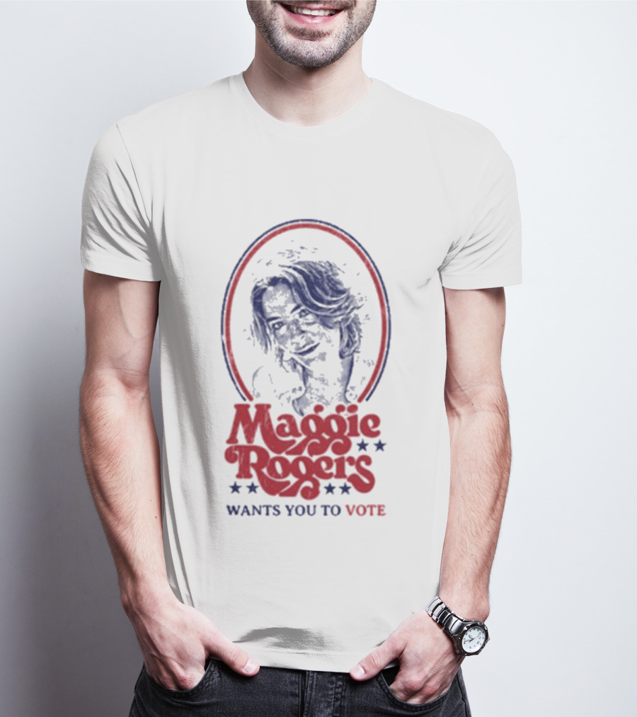 Maggie Rogers Wants You To Vote Portrait Stars T-Shirt