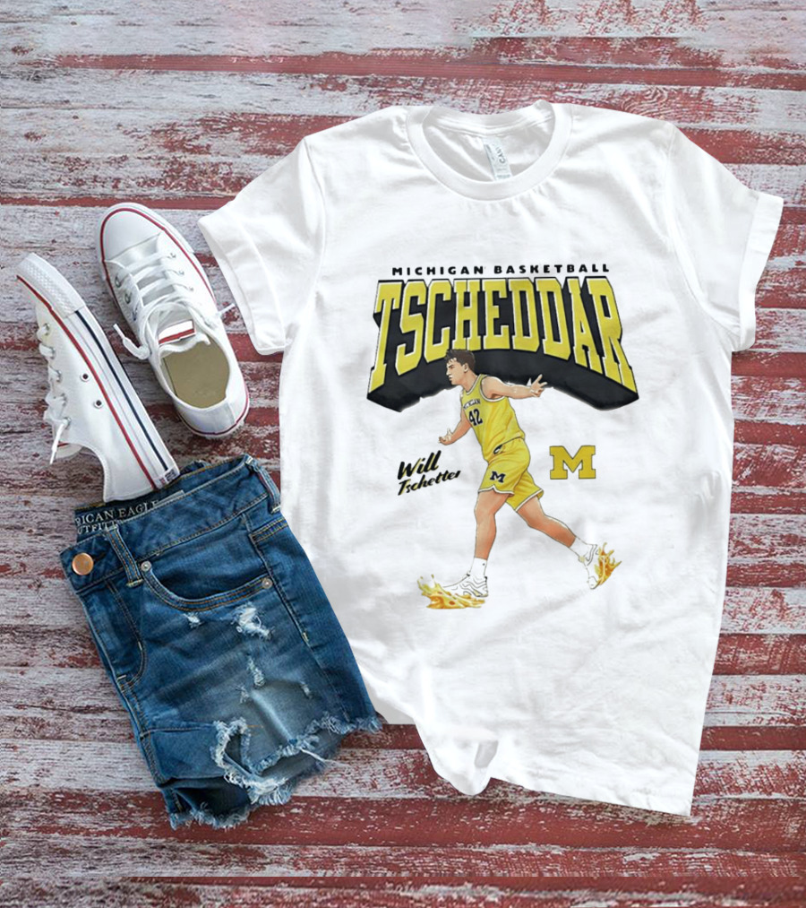 Michigan Basketball Tscheddar Will Tschetter Wolverines M T-Shirt