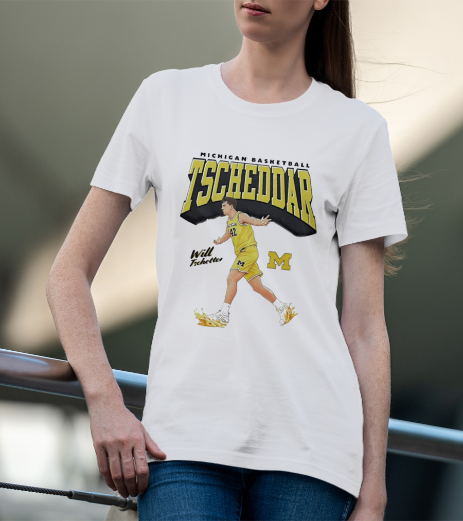 Michigan Basketball Tscheddar Will Tschetter Wolverines M T-Shirt