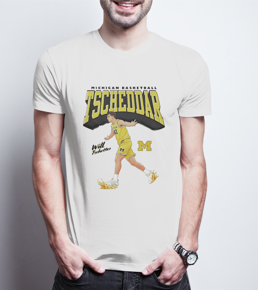 Michigan Basketball Tscheddar Will Tschetter Wolverines M T-Shirt