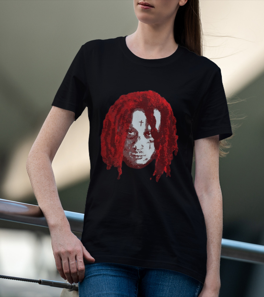 Trippie Redd Red Dreadlocks Face Tattoo T-Shirt
