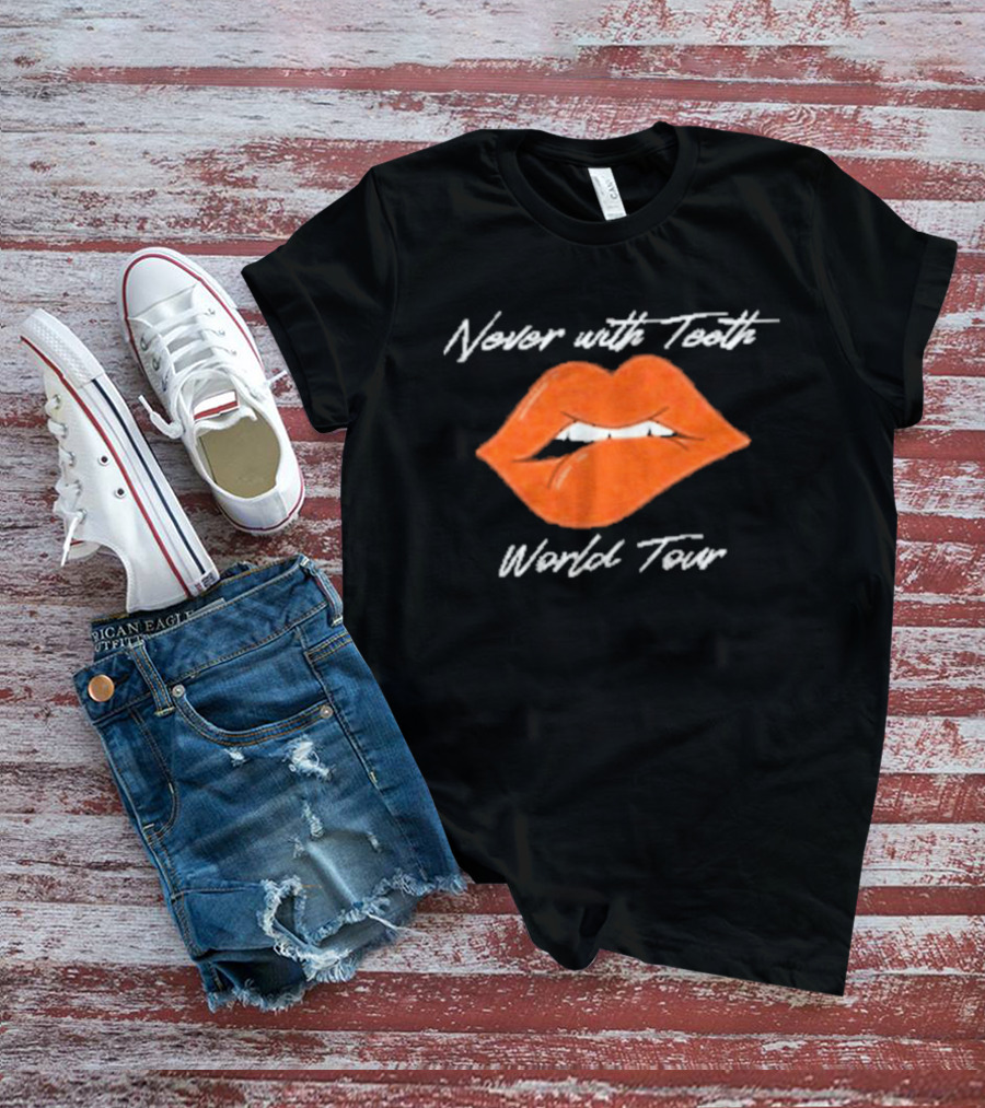 Never With Teeth World Tour Orange Lips T-Shirt