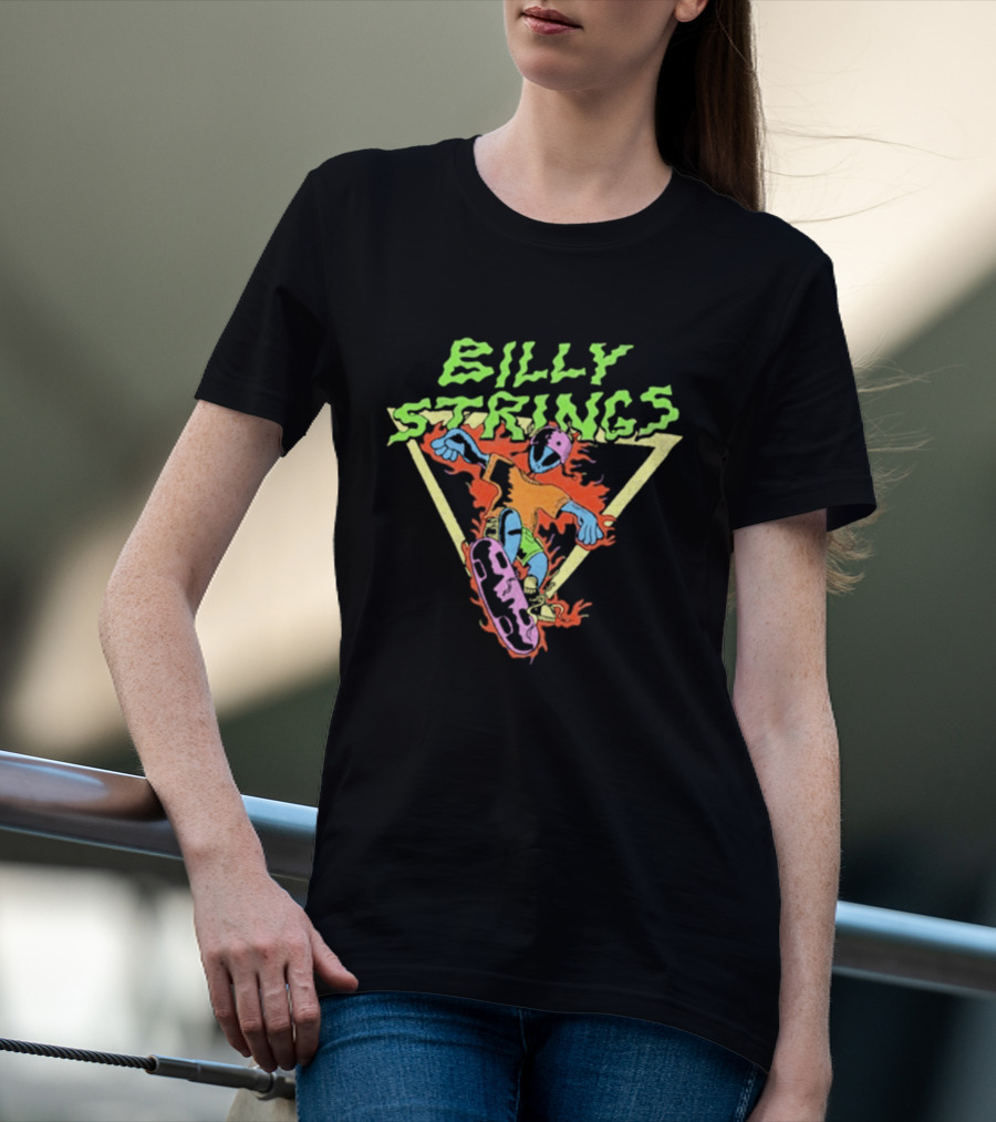 Billy Strings Alien Skateboard Triangle Flame T-Shirt