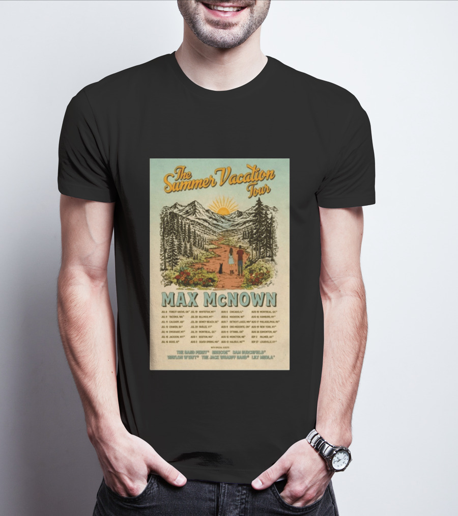The Summer Vacation Tour 2026 Max McNown Concert Dates And Locations T-Shirt