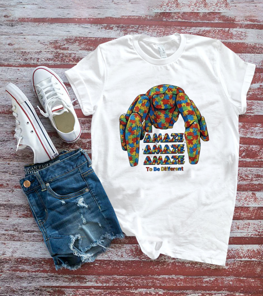 Amaze Amaze Amaze Puzzle Piece Spider To Be Different T-Shirt