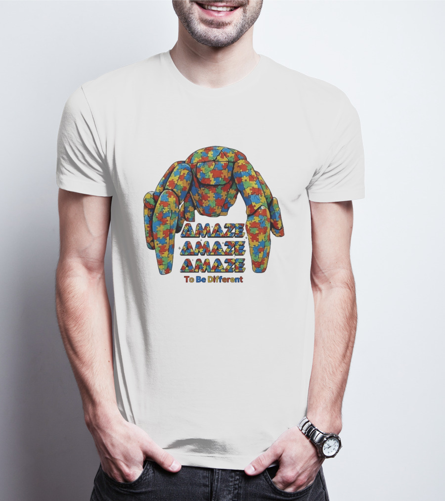 Amaze Amaze Amaze Puzzle Piece Spider To Be Different T-Shirt
