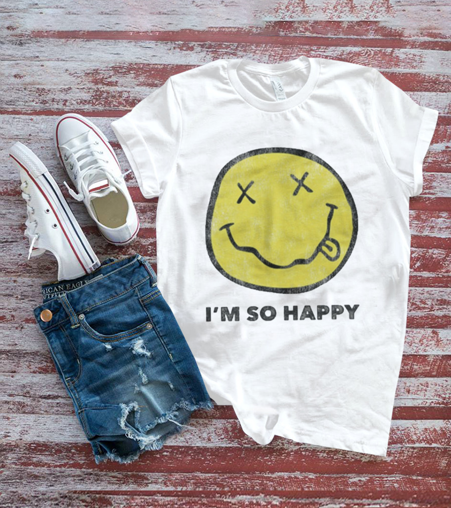 Nirvana Smiley Face I'm So Happy T-Shirt