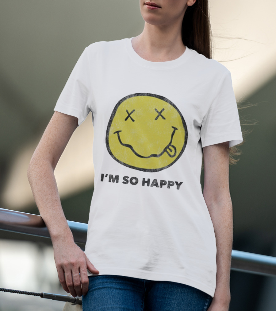 Nirvana Smiley Face I'm So Happy T-Shirt