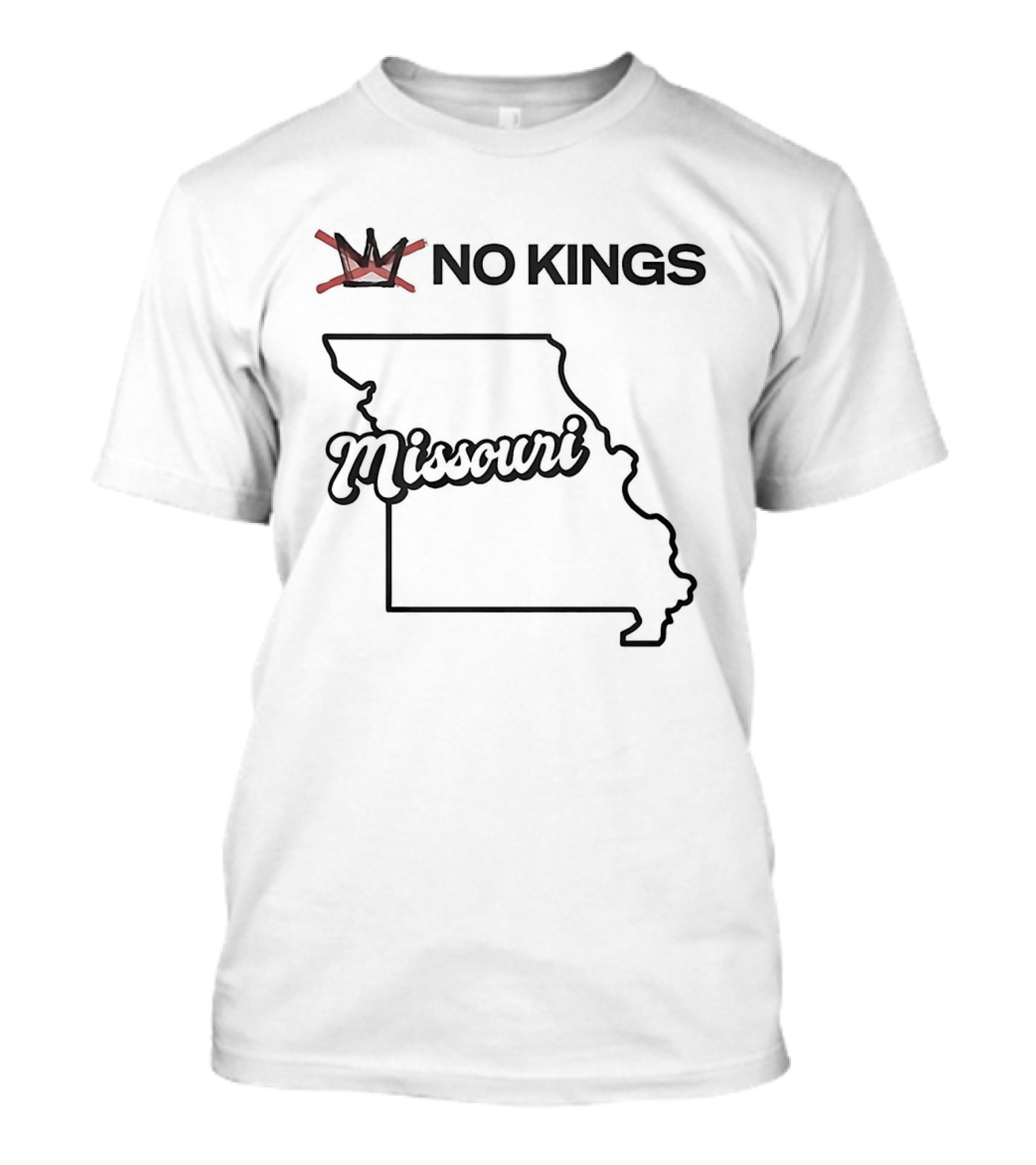No Kings Missouri Crown State Map T-Shirt