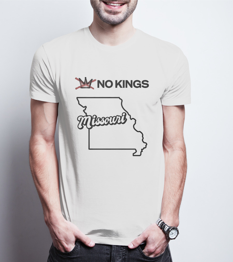 No Kings Missouri Crown State Map T-Shirt