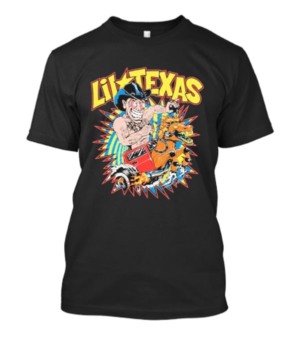 Lil Texas Cartoon Cowboy Racing Dinosaur Kt8 Need For Speed T-Shirt
