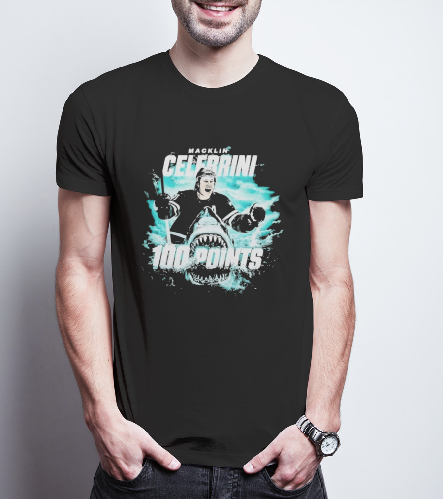 Macklin Celebrini San Jose Sharks 100 Points T-Shirt