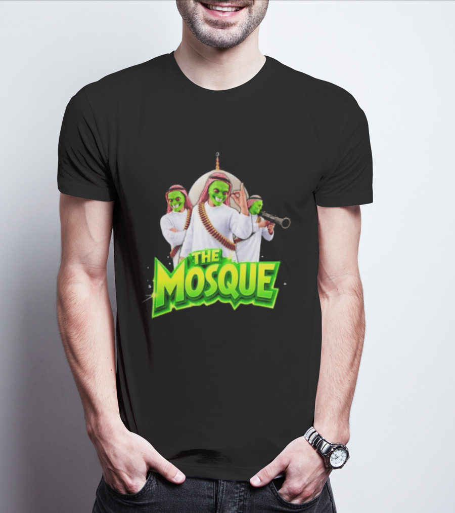 The Mosque Mask Green Faces Characters T-Shirt