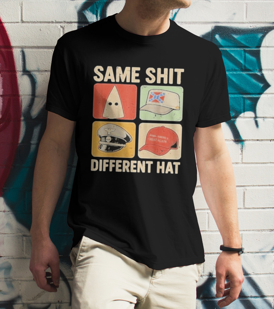 Same Shit Different Hat Ku Klux Klan Confederate Battle Flag Make America Great Again Police T-Shirt