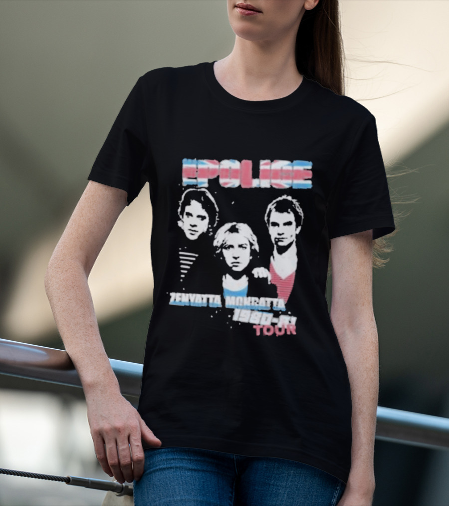 The Police Zenyatta Mondatta 1980 Tour Red White Blue Band Members T-Shirt