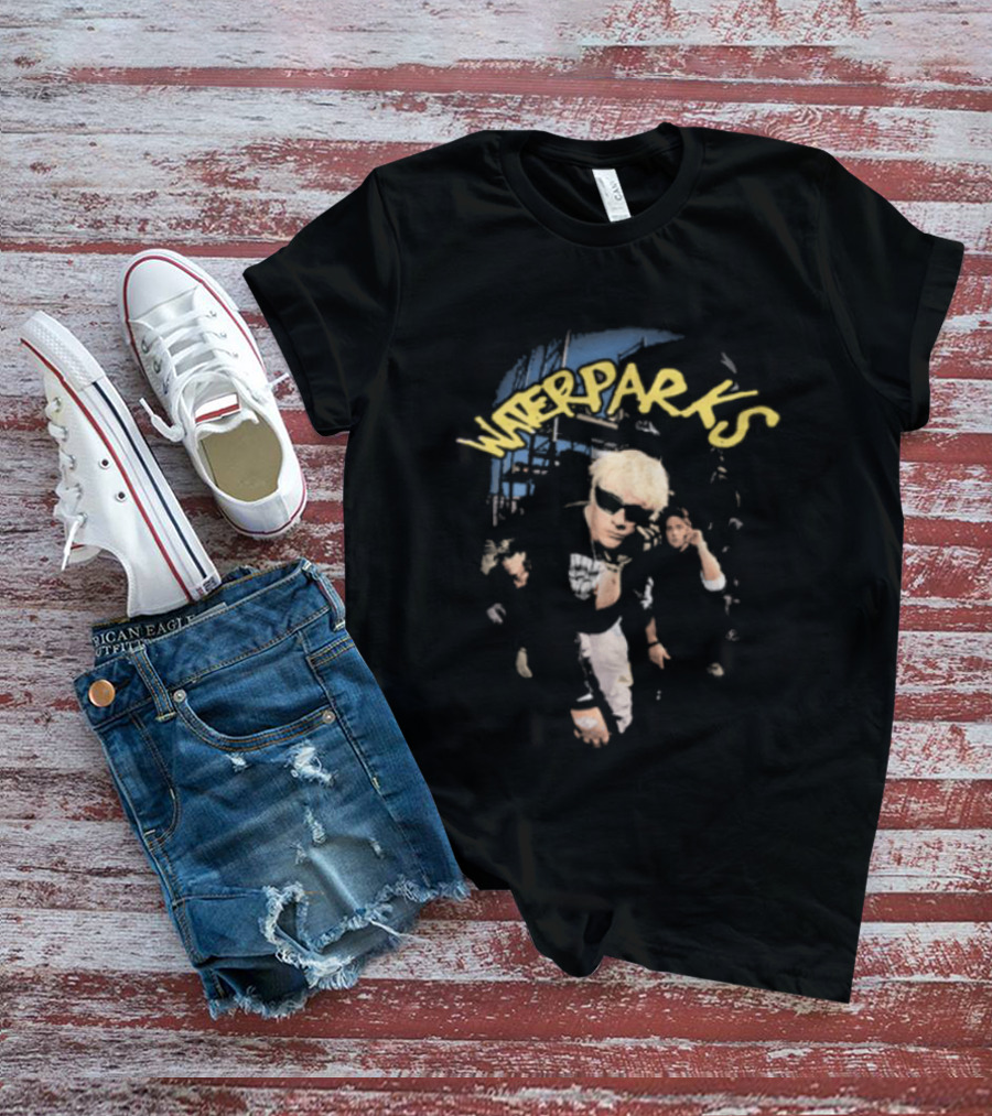 Waterparks Junkyard Photo Tour Neon Yellow And Blue Image T-Shirt