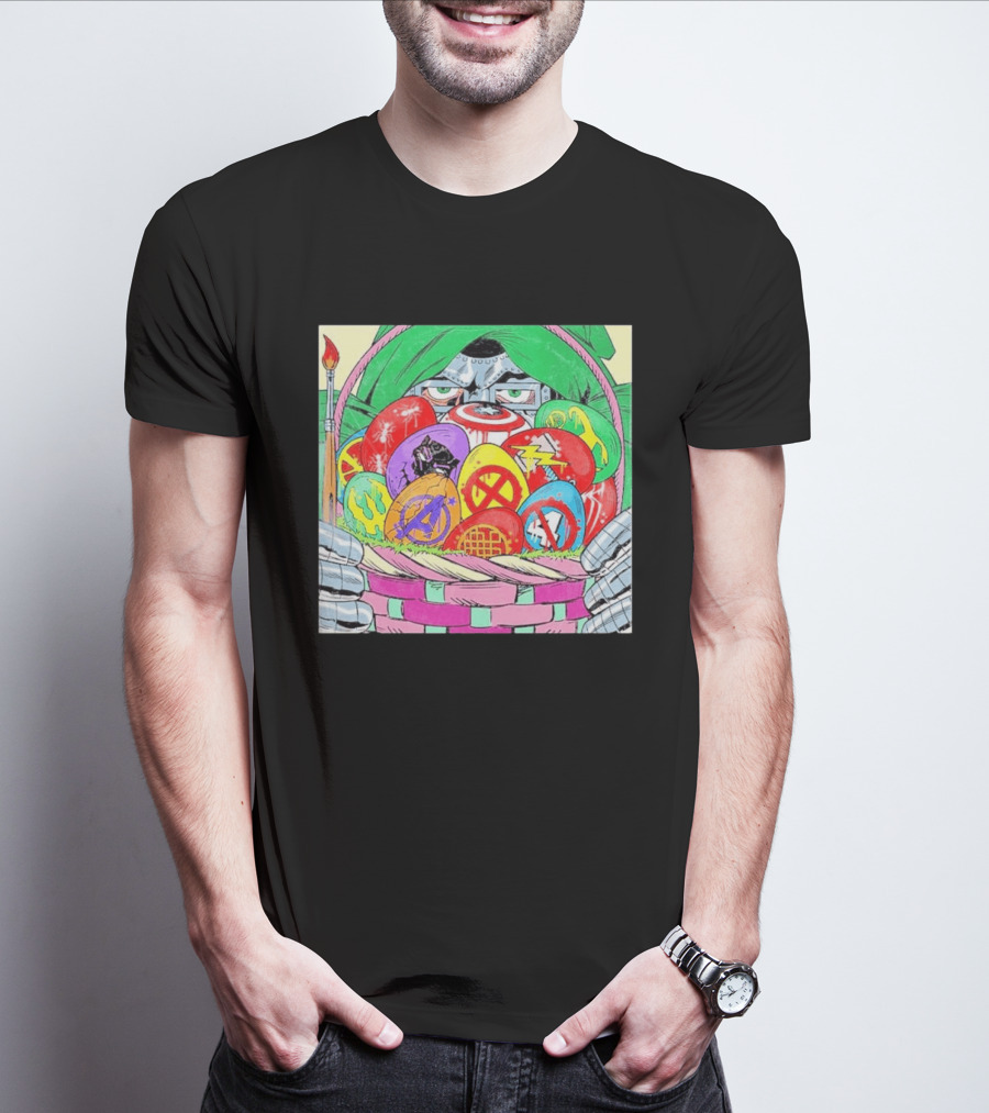 Doctor Doom Easter Egg Basket Avengers Marvel Crossover Secrets T-Shirt