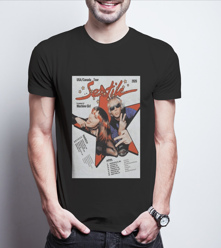 USA Canada 2026 Sextile Tour In Support Of Machine Girl T-Shirt