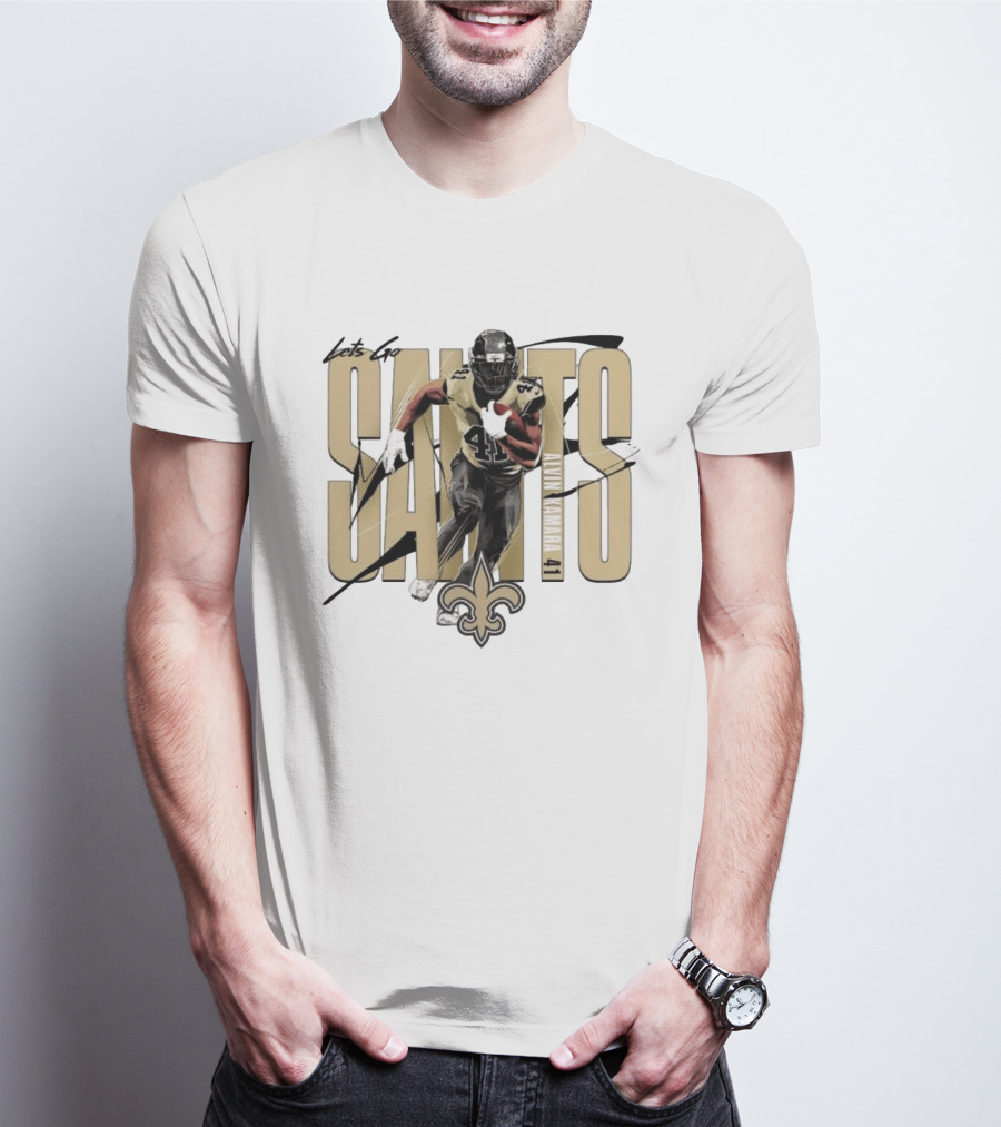 Let's Go Saints Alvin Kamara 41 New Orleans Fleur De Lis T-Shirt