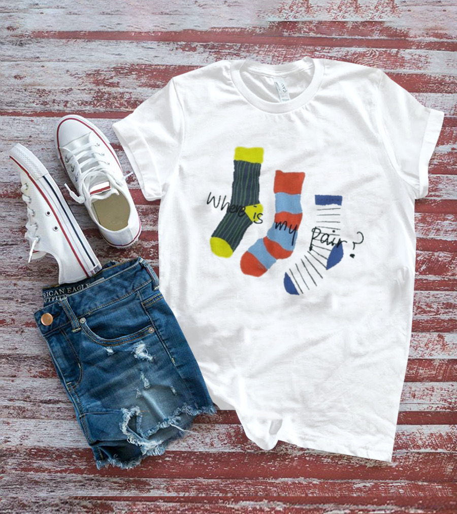 ANGLAN Where Is My Pair Socks Half T-Shirt