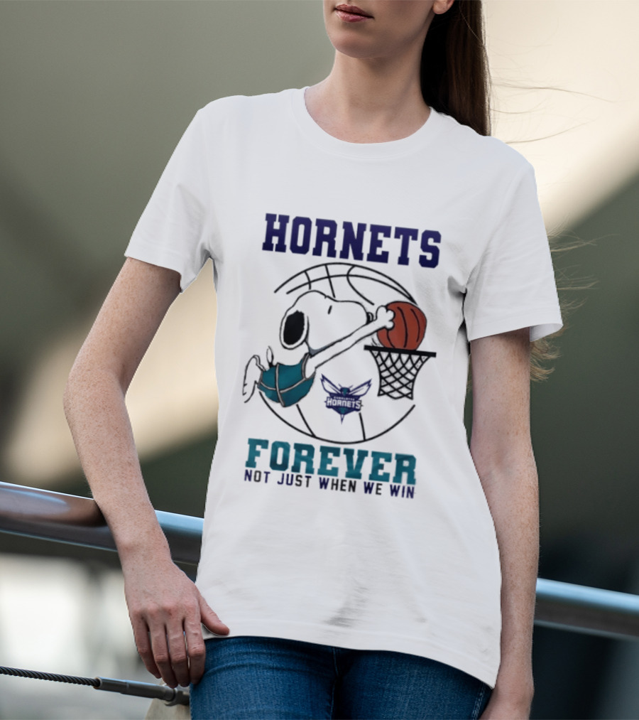 Hornets Snoopy Dunking Basketball Forever Not Just When We Win T-Shirt