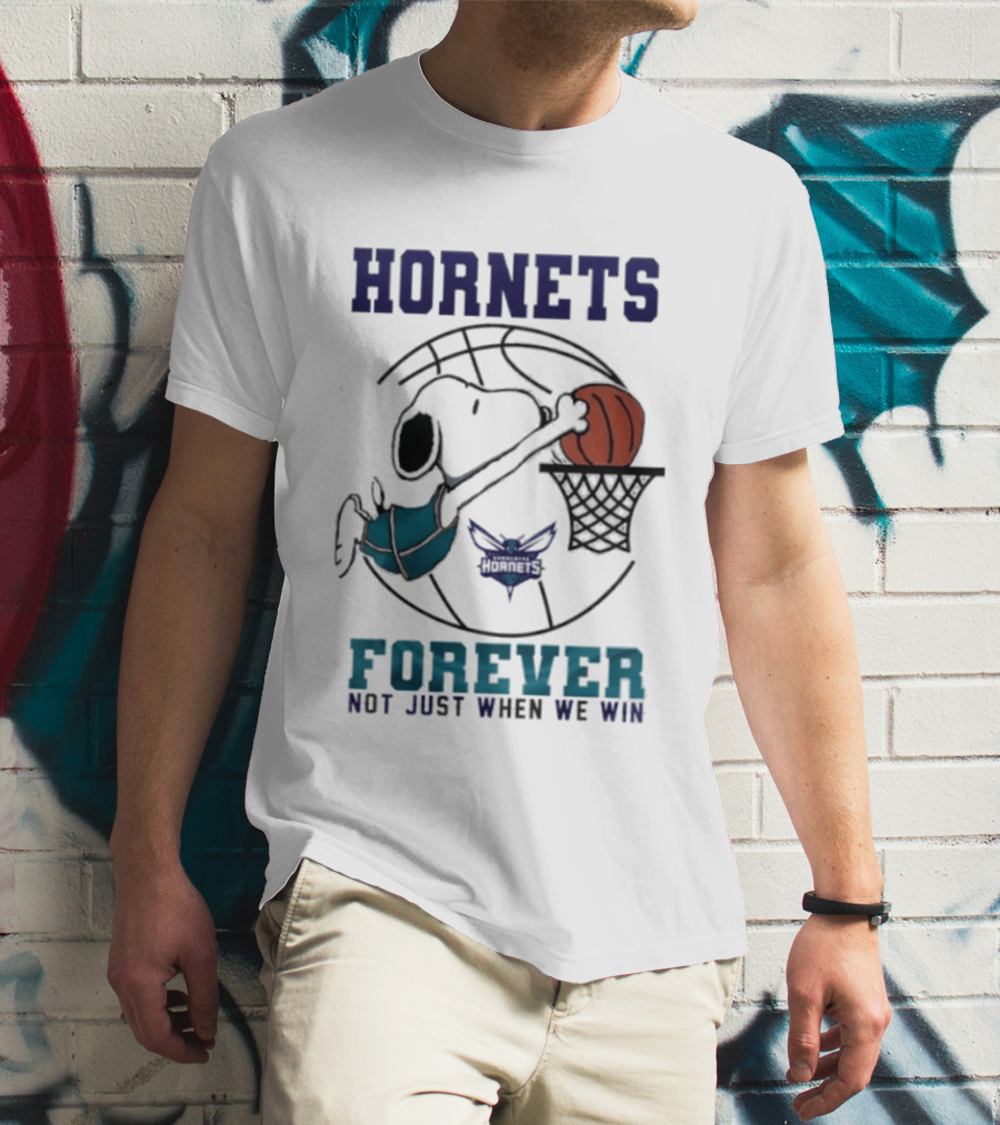 Hornets Snoopy Dunking Basketball Forever Not Just When We Win T-Shirt