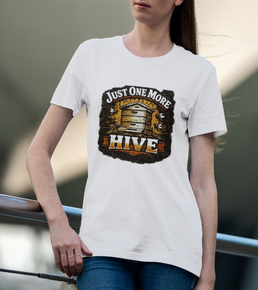 Just One More Hive Beekeeping Bees Honeycomb Apiary T-Shirt