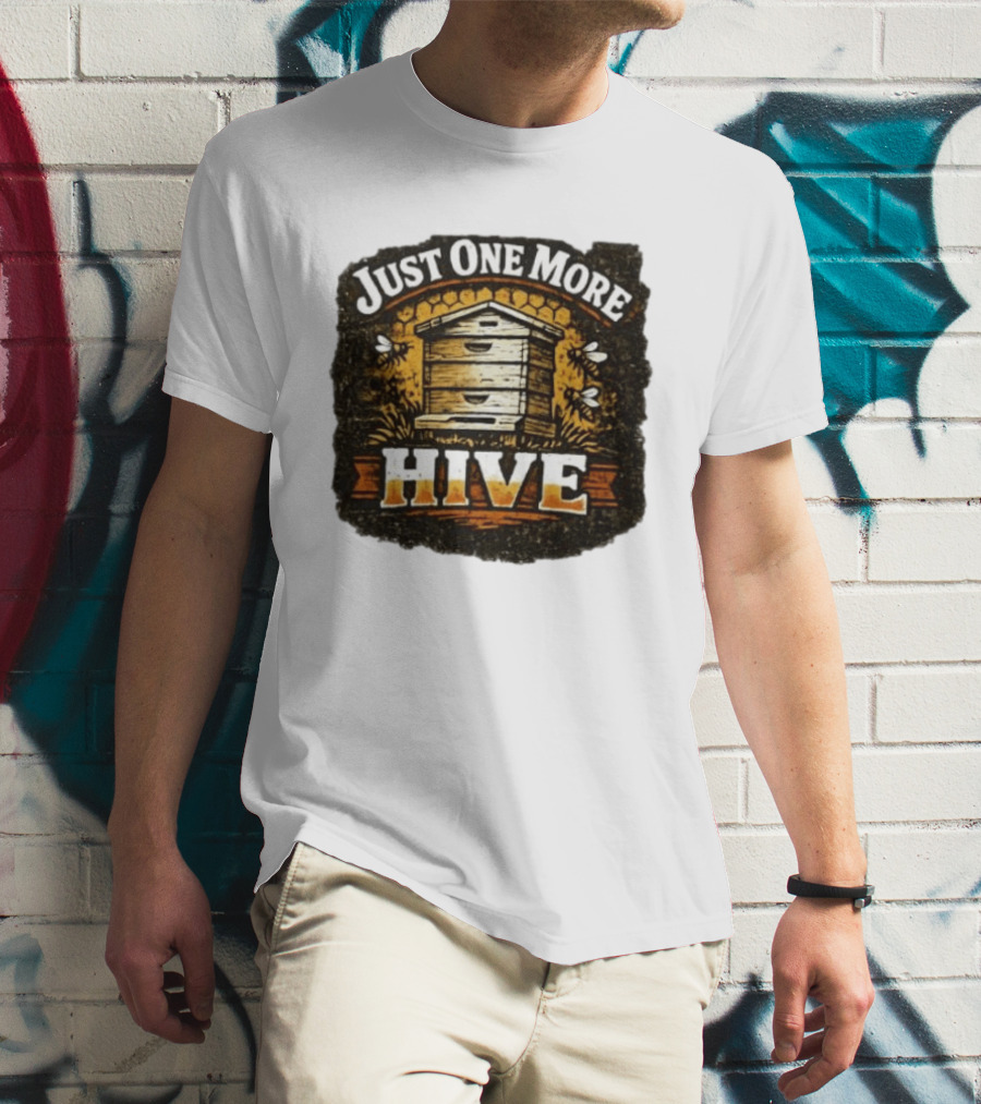 Just One More Hive Beekeeping Bees Honeycomb Apiary T-Shirt