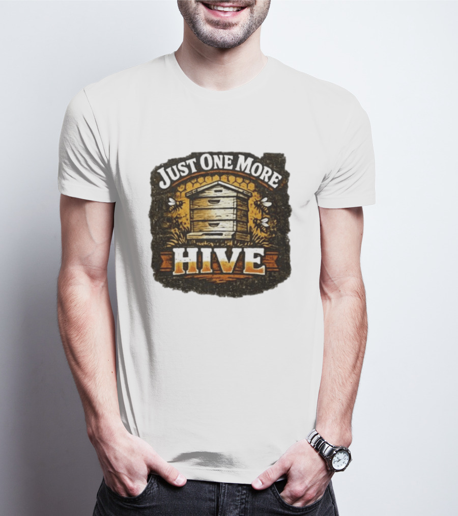 Just One More Hive Beekeeping Bees Honeycomb Apiary T-Shirt