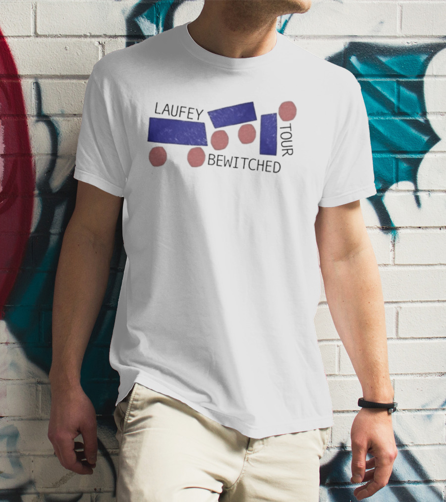 Laufey Bewitched Tour 2026 Red And Blue Abstract Circles And Rectangles T-Shirt