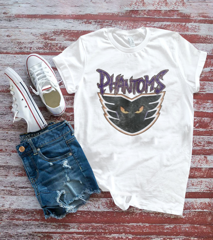 Lehigh Valley Phantoms Hockey Team Emblem With Bold Lettering And Fierce Mask T-Shirt