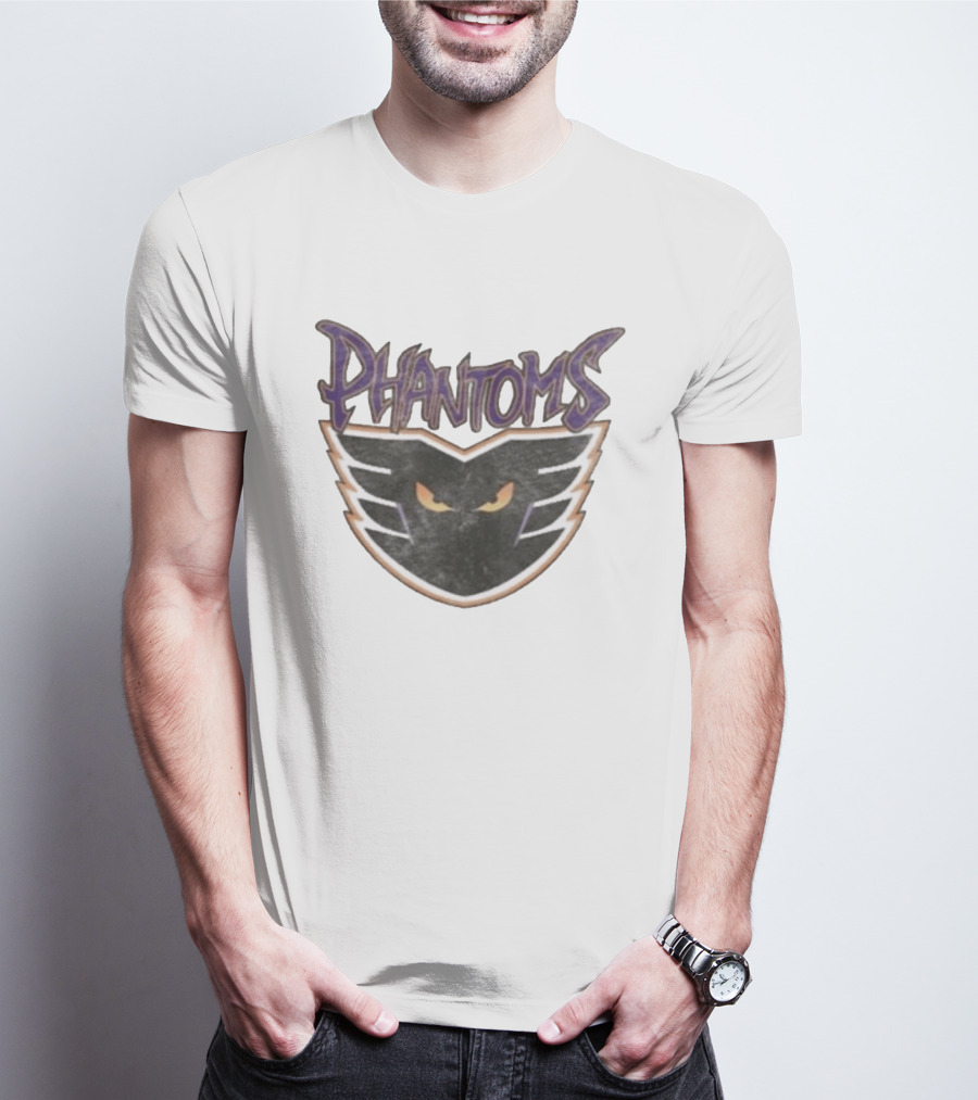Lehigh Valley Phantoms Hockey Team Emblem With Bold Lettering And Fierce Mask T-Shirt