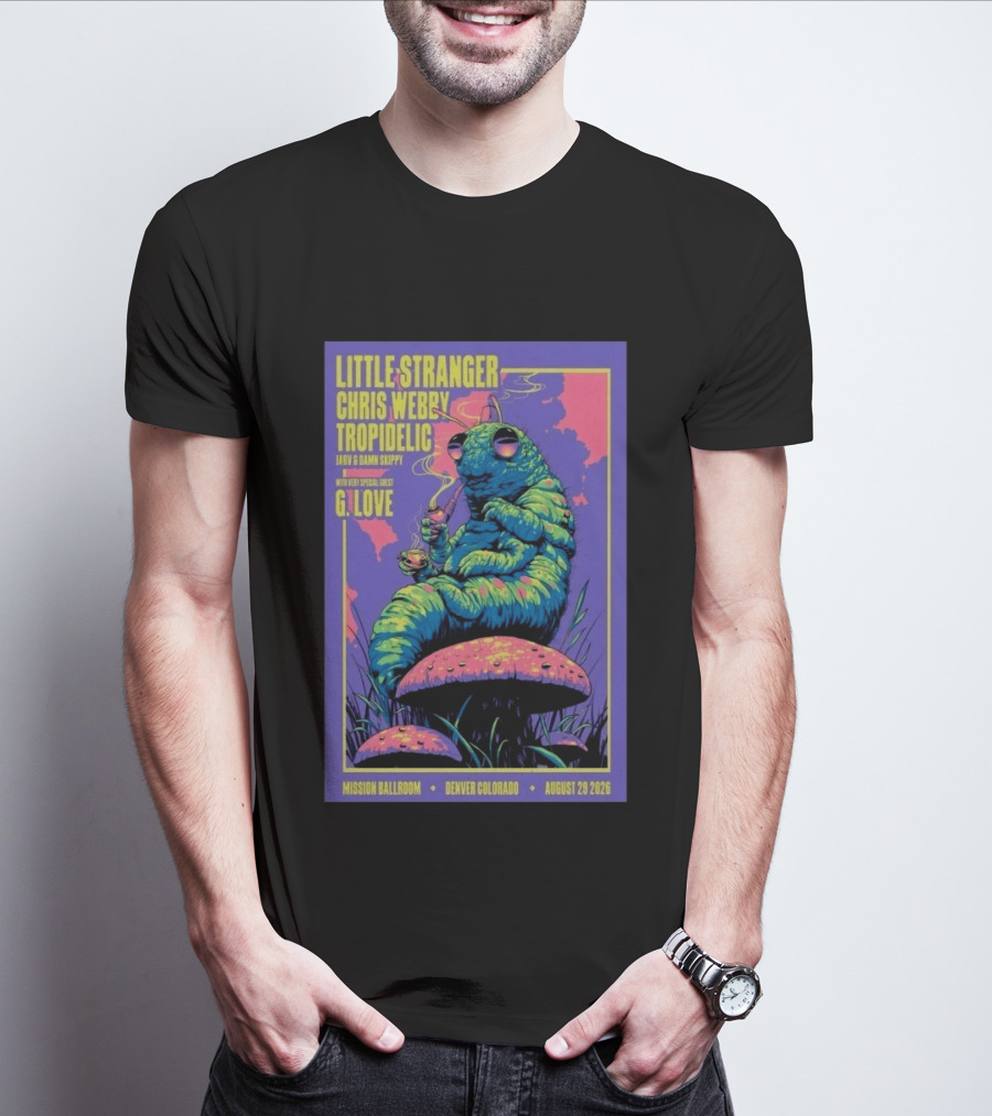 Little Stranger Chris Webby Tropidelic Jarv Damn Skippy G. Love Mission Ballroom Denver August 29 2026 T-Shirt