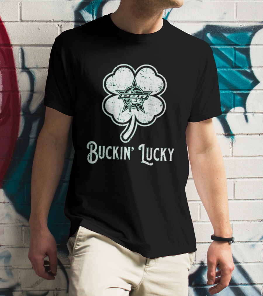 Pbr Buckin' Lucky St. Patrick's Day Clover T-Shirt