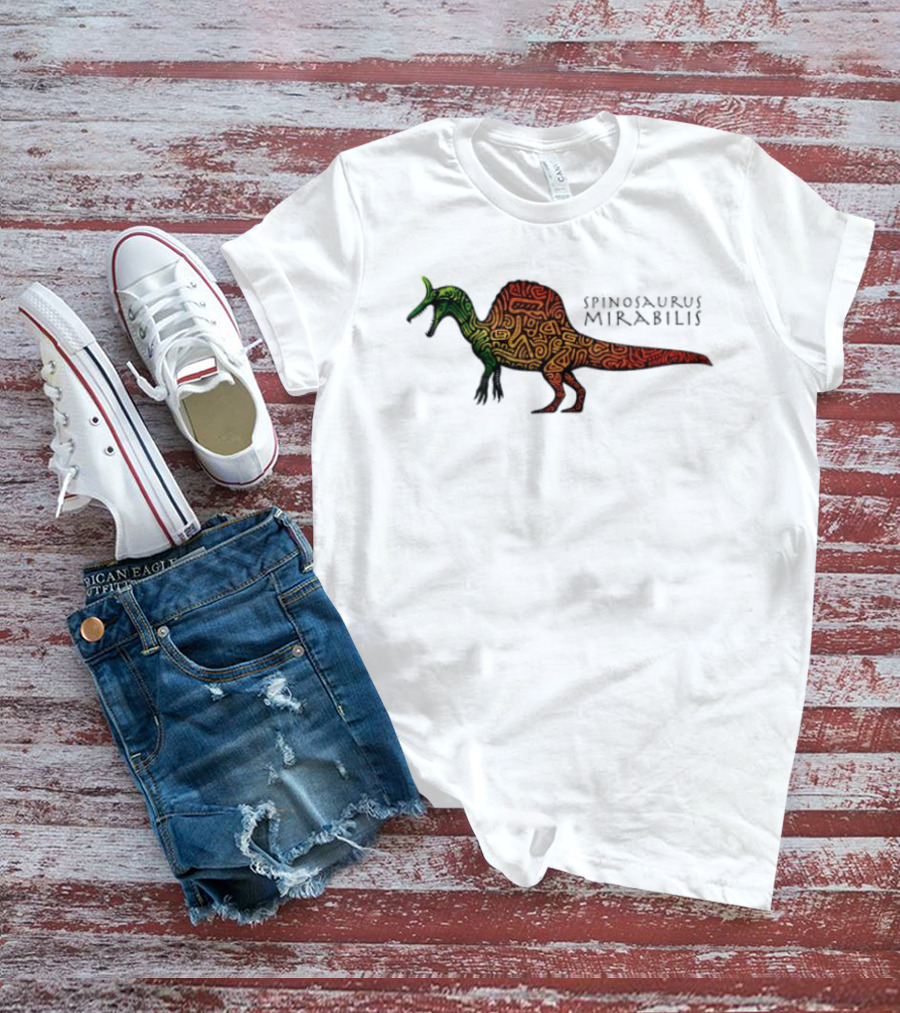 Spinosaurus Mirabilis Dinosaur Rainbow T-Shirt