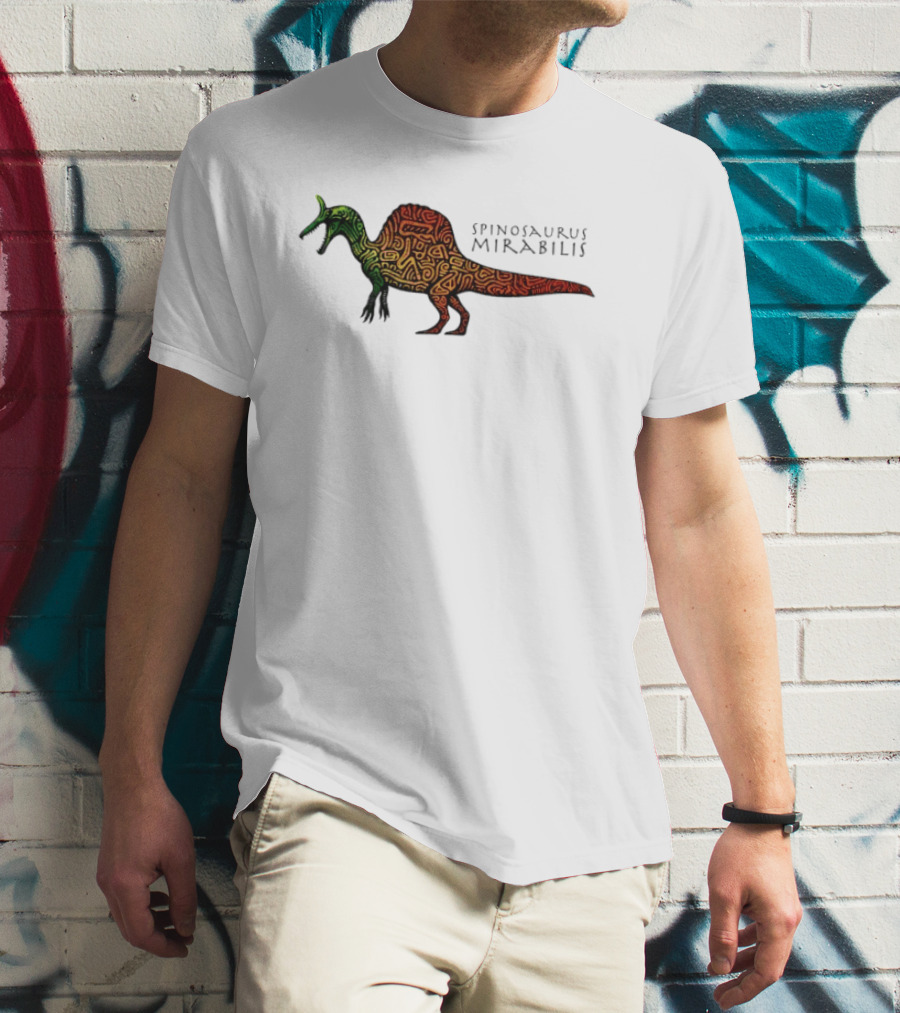 Spinosaurus Mirabilis Dinosaur Rainbow T-Shirt