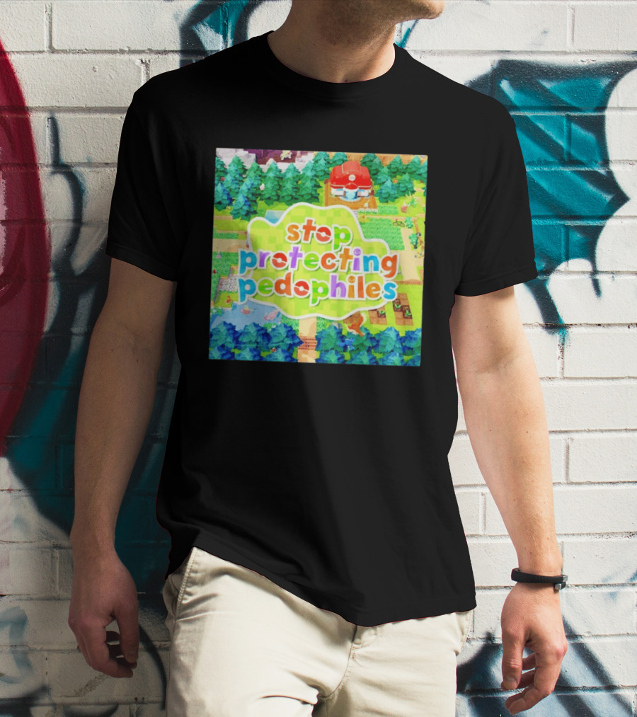 Stop Protecting Pedophiles Pokopia Generator Scenic Landscape T-Shirt