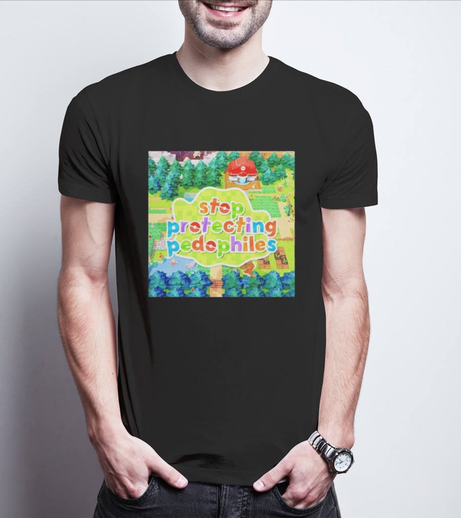 Stop Protecting Pedophiles Pokopia Generator Scenic Landscape T-Shirt