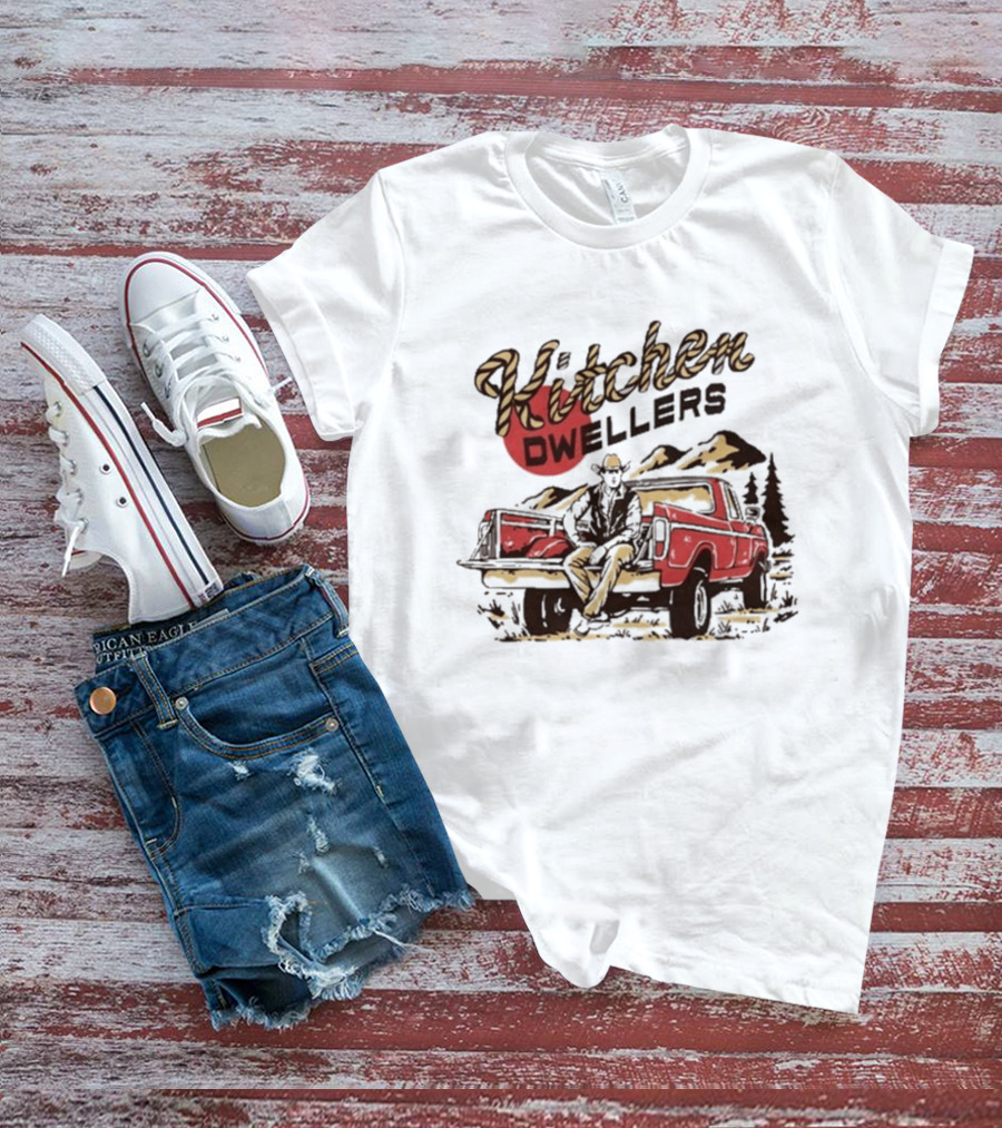 Kitchen Dwellers Swipe 4 All Tour Cowboy On Truck Mountain Scene T-Shirt