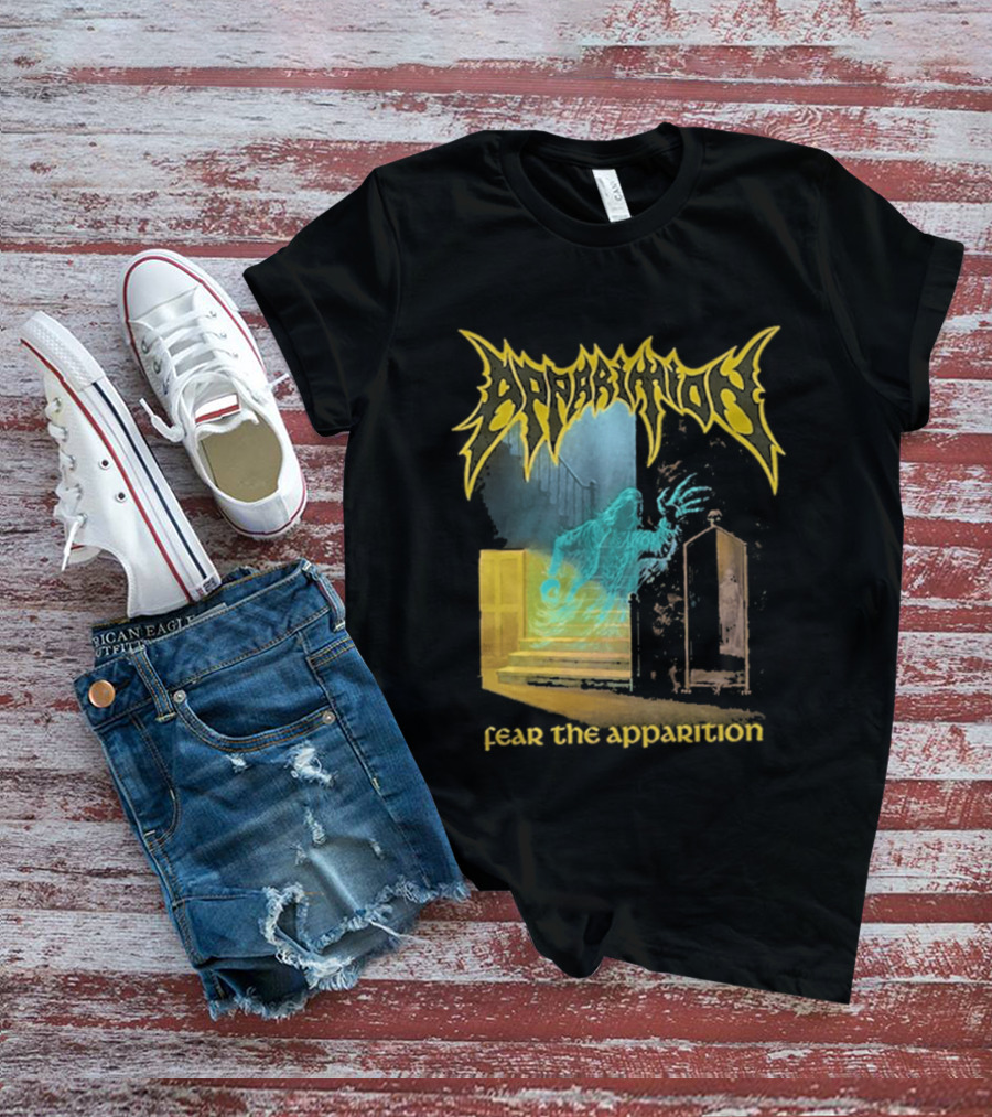 Apparition Fear The Apparition Spooky Ghostly Spirit Doorway T-Shirt