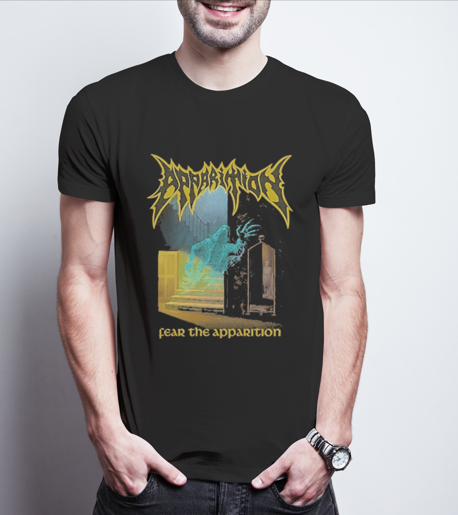 Apparition Fear The Apparition Spooky Ghostly Spirit Doorway T-Shirt