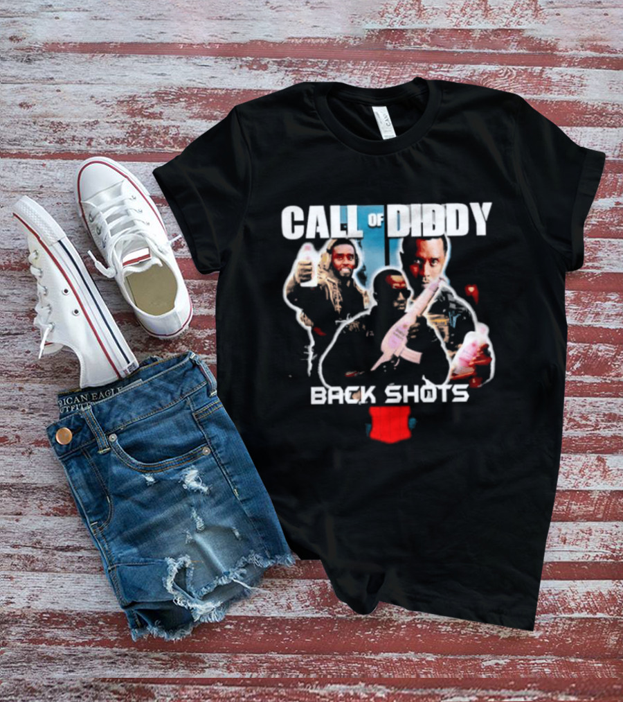 Call Of Diddy Back Shots Bootleg Action Parody Game T-Shirt
