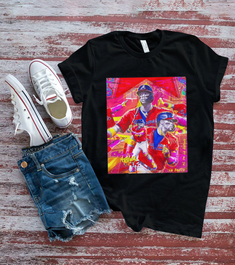 Ronald Acuña Jr Braves Atlanta Red Jersey Baseball Star Collage T-Shirt
