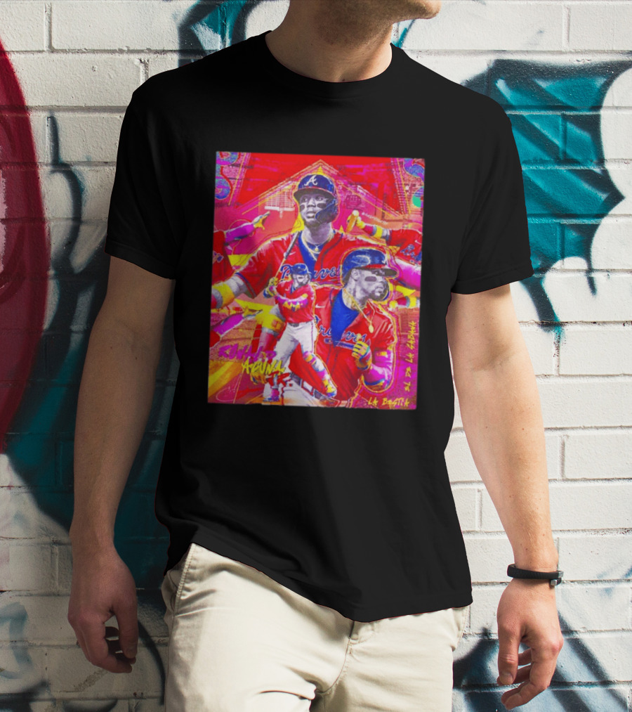 Ronald Acuña Jr Braves Atlanta Red Jersey Baseball Star Collage T-Shirt