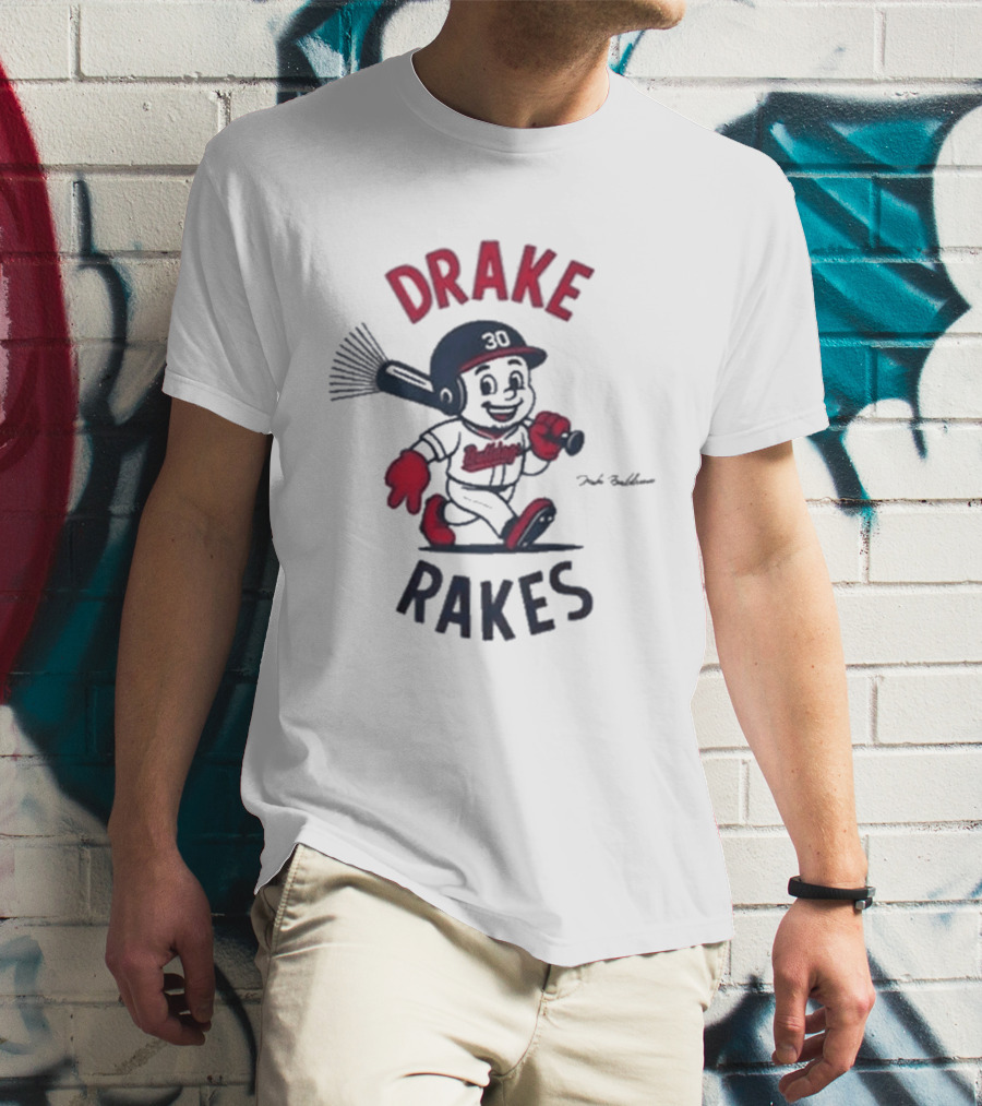 Drake Rakes Baseball Character With Number 30 And Rake Bat T-Shirt